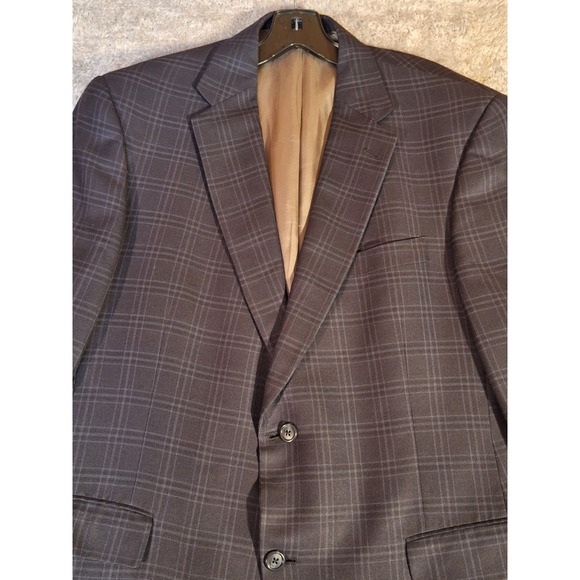 Hart Schaffner Marx Mens Blue Plaid Blazer Sport Coat Chest 44 in Union Made USA - Picture 11 of 13